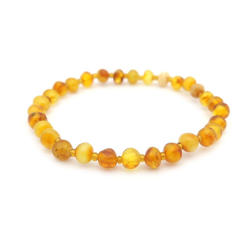 Браслет "Мятый шар" янтарь